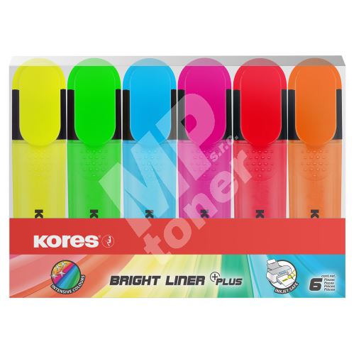 Zvýrazňovač Kores Bright Liner Plus sada 6ks 1