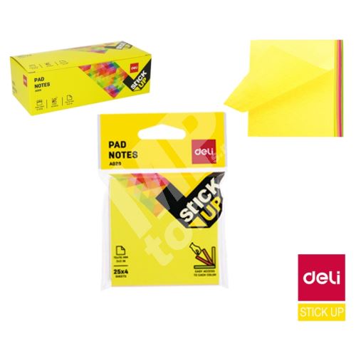Bloček samolepící Deli Stick up 76 x 76mm, 4x Neon Easy acces EA02002 1