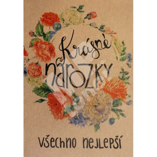 Přáníčko BeBechy XL – recyklovaný papír – Narozky 1