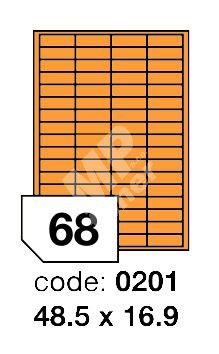 Samolepící etikety Rayfilm Office 48,5x16,9 mm 300 archů, fluo oranžová, R0133.0201D 1