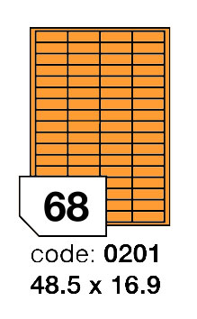Samolepící etikety Rayfilm Office 48,5x16,9 mm 300 archů, fluo oranžová, R0133.0201D