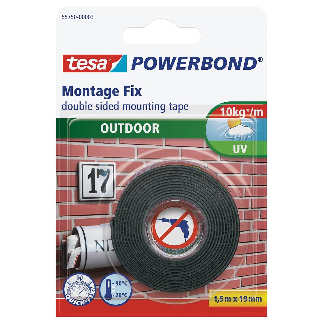 Oboustranná lepicí páska Tesa Powerbond, 19 mm x 1,5m, pro exteriér