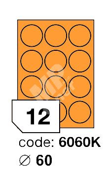 Samolepící etikety Rayfilm Office průměr 60 mm 300 archů, fluo oranžová, R0133.6060KD 1