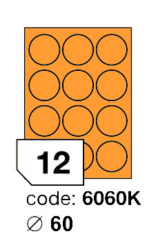 Samolepící etikety Rayfilm Office průměr 60 mm 300 archů, fluo oranžová, R0133.6060KD