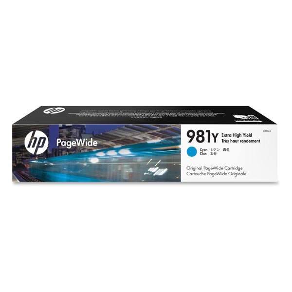 Inkoustová cartridge HP L0R13A, PageWide Enterprise color 556, cyan, No. 981Y, originál