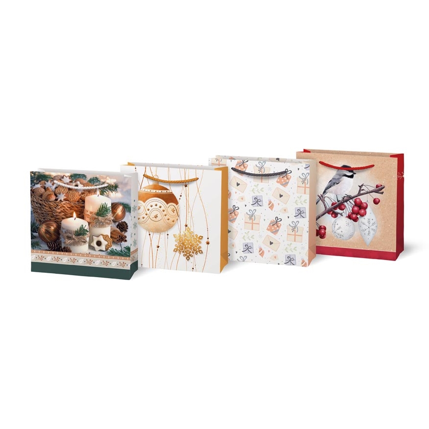 Vánoční taška dárková V13 17 x 17 x 6 cm, mix motivů