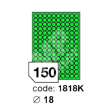 Samolepící etikety Rayfilm Office průměr 18 mm 300 archů, matně zelená, R0120.1818KD 1