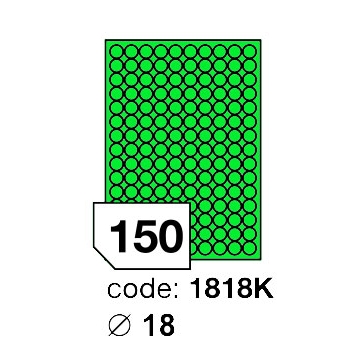 Samolepící etikety Rayfilm Office průměr 18 mm 300 archů, matně zelená, R0120.1818KD