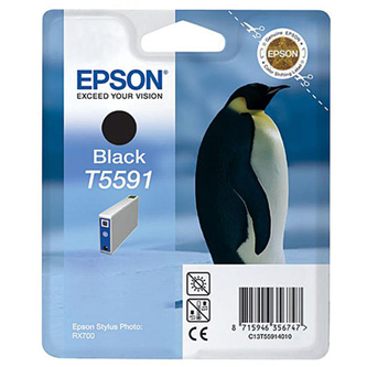 Inkoustová cartridge Epson C13T55914010, Stylus Photo RX700, černá, originál