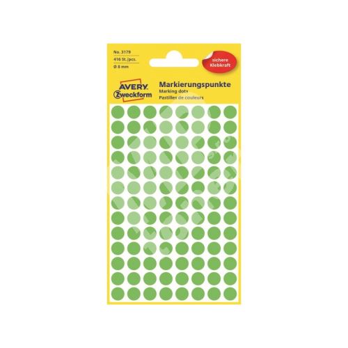 Etikety na ruční popis kolečko průměr 8 mm - světle zelené - 3179 1