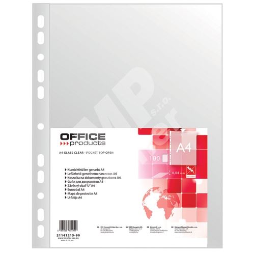 Office Products prospektové obaly A4, PP, 40 µm, matné, transparentní, 100 ks 1