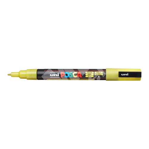 Uni Posca PC-3ML akrylový popisovač, 0,9-1,3 mm, třpytivě žlutý 1