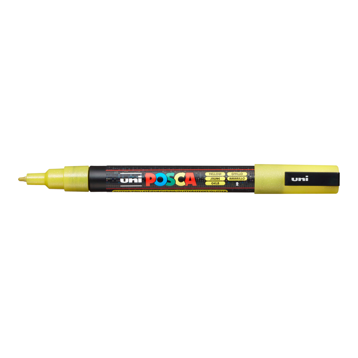 Akrylový popisovač Uni Posca PC-3ML, 0,9-1,3 mm, třpytivě žlutý