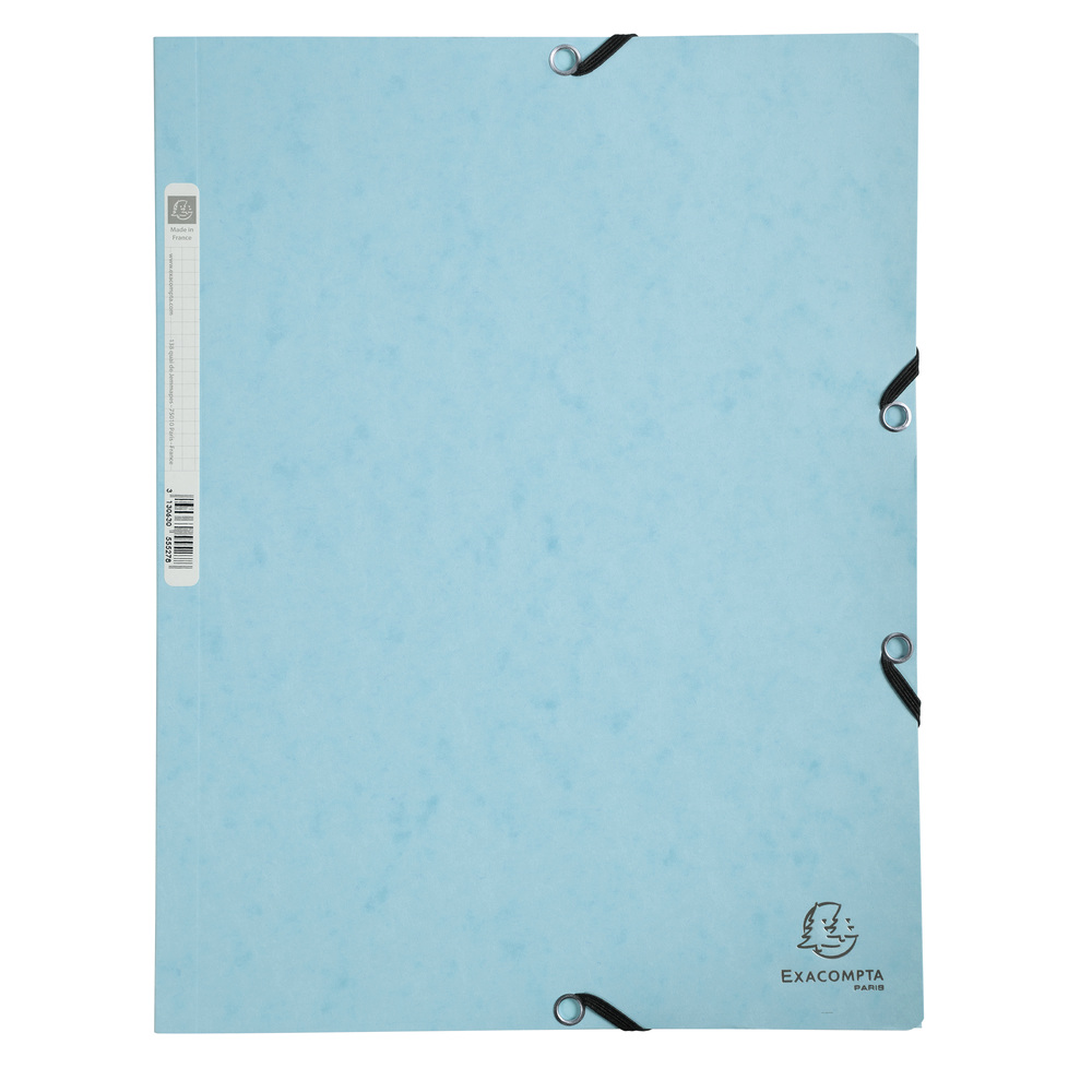 Spisové desky Exacompta s gumičkou Pastel, A4 maxi, prešpán, modré