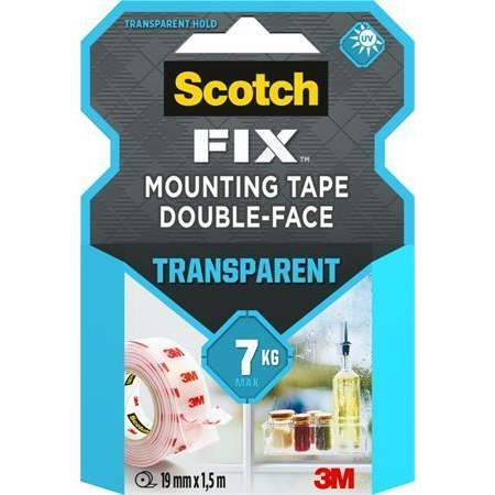 Oboustranná páska 3M Scotch Transparent, průhledná, 19 mm x 1,5 m