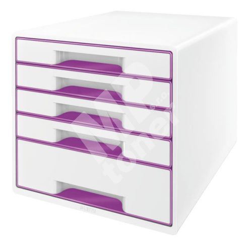 Zásuvkový box Leitz WOW, 5 zásuvek, purpurový 1