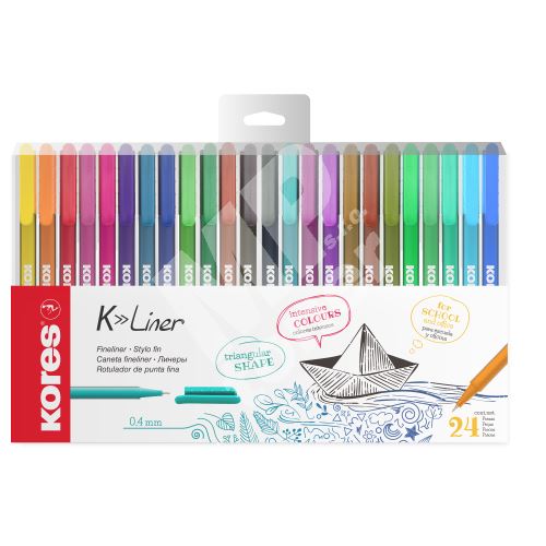 Popisovač Kores K-Liner, sada 24 barev 1