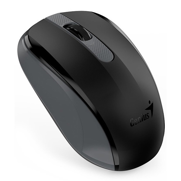 Myš Genius NX-8008S, 1200DPI, 2.4 [GHz], optická, 3tl., bezdrátová USB, černá-šedá