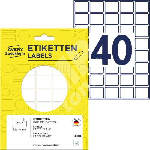 Samolepící etikety 22 x 18 mm, 1.200 ks v bal. 3318 1