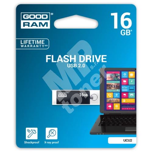 Goodram USB flash disk 2.0, 16GB, UCU2, černý, UCU2-0160K0R11 1