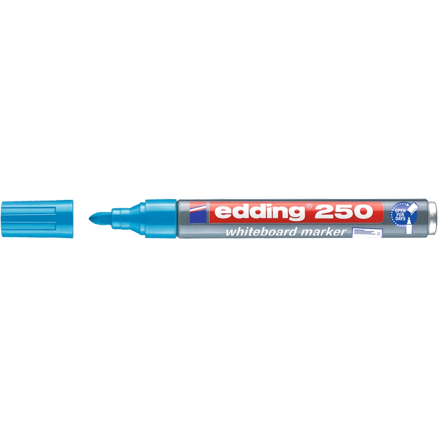 Popisovač Edding 250 na bílé tabule, světle modrý