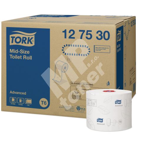 Tork Mid-size jemný toaletní papír, 2vrstvý, bílý, T6 1