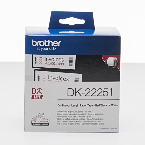 Papírové štítky Brother DK22251, 62mm x 15.24m, bílá, 1 ks