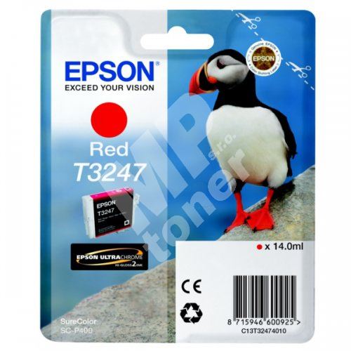 Cartridge Epson C13T32474010, red, originál 1