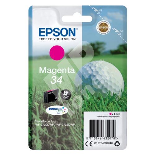 Cartridge Epson C13T34634010, magenta, 34, originál 1