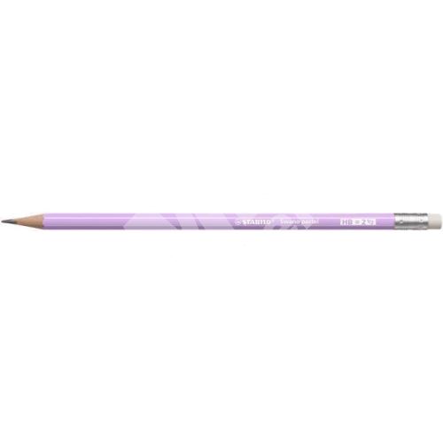 Grafitová tužka s gumou Stabilo Swano Pastel, fialová, šestihranná, HB 1
