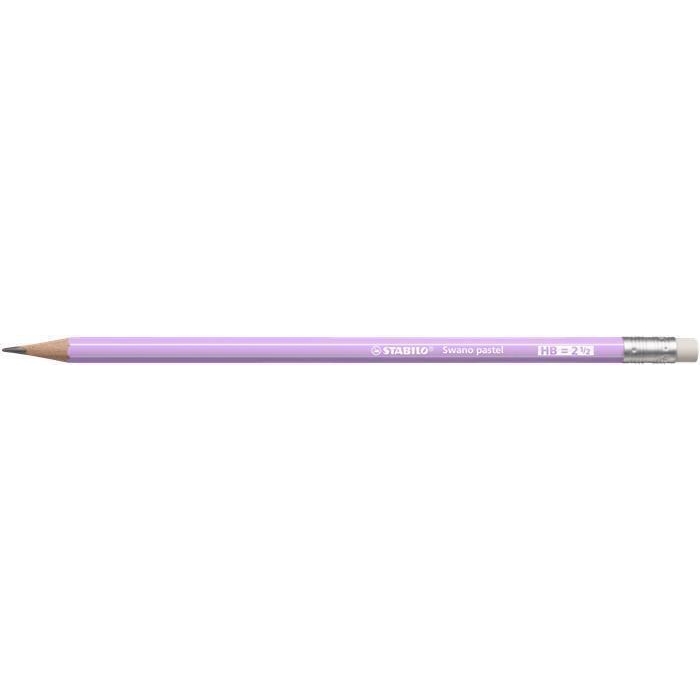 Grafitová tužka s gumou Stabilo Swano Pastel, fialová, šestihranná, HB