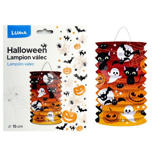 Lampion 15cm válec HALLOWEEN strašidla Luma 1