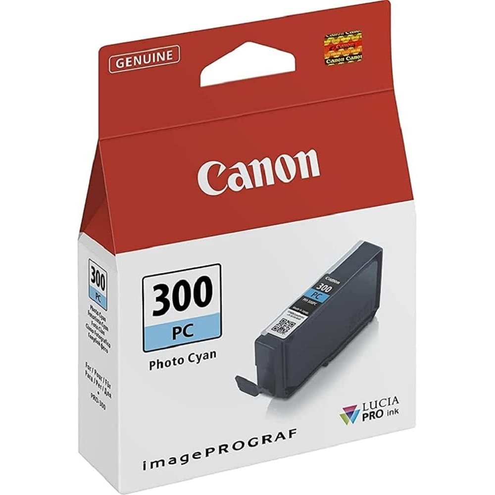 Inkoustová cartridge Canon PFI-300PC, iPF-300, photo cyan, 4197C001, originál