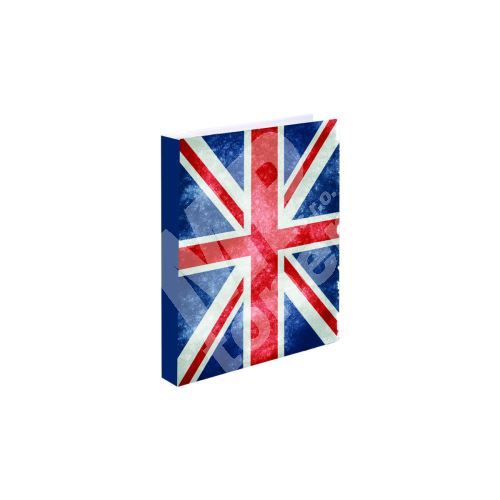 Kroužkový záznamník plastik A4, karisblok, vlajka UK 1