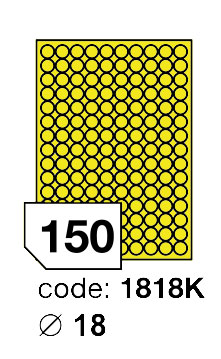 Samolepící etikety Rayfilm Office průměr 18 mm 300 archů, matně žlutá, R0121.1818KD