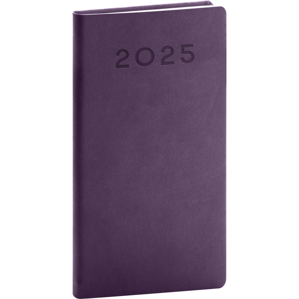 Kapesní diář Notique Aprint Neo 2025, fialový, 9 x 15,5 cm