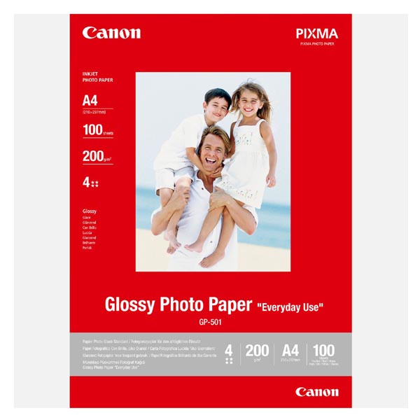 Canon Photo paper Glossy, foto papír, bílý, A4, 200g/m2, 100ks, GP-501 A4