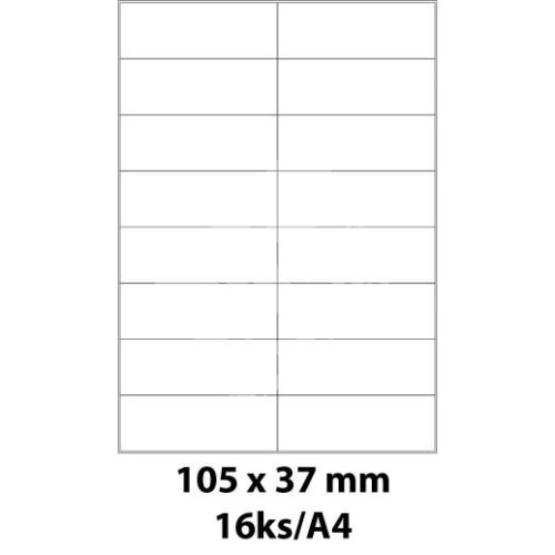 Print etikety Emy 105x37 mm, 16ks/arch, 100 archů, samolepící 1