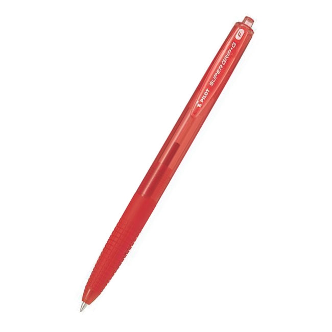 Kuličkové pero Pilot Super Grip G, červená, stiskací mechanismus, 0,22 mm