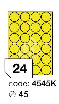 Samolepící etikety Rayfilm Office průměr 45 mm 300 archů, matně žlutá, R0121.4545KD 1