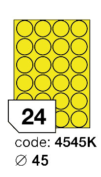 Samolepící etikety Rayfilm Office průměr 45 mm 300 archů, matně žlutá, R0121.4545KD