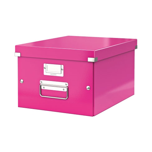 Úložná krabice Leitz Click & Store WOW (A4), růžová