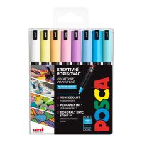 Sada akrylových popisovačů Uni Posca PC-1MR, 8 ks, mix pastelových barev