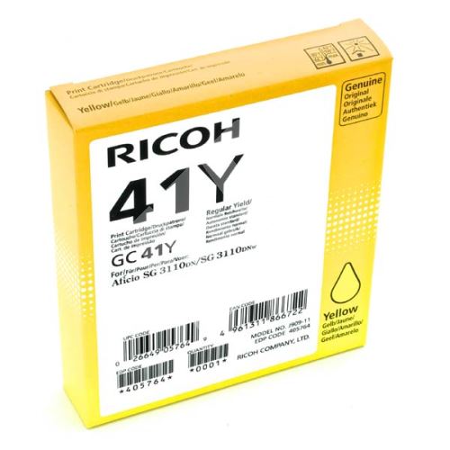 Gelová náplň Ricoh GC41Y, 405764, yellow, originál 1