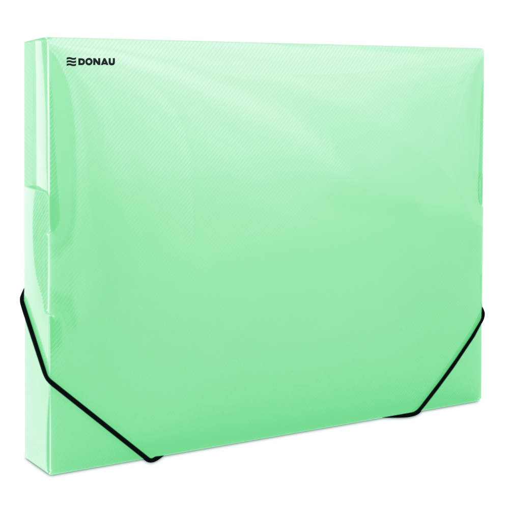 Box na spisy s gumičkou Donau, A4, 30 mm, PP, zelený