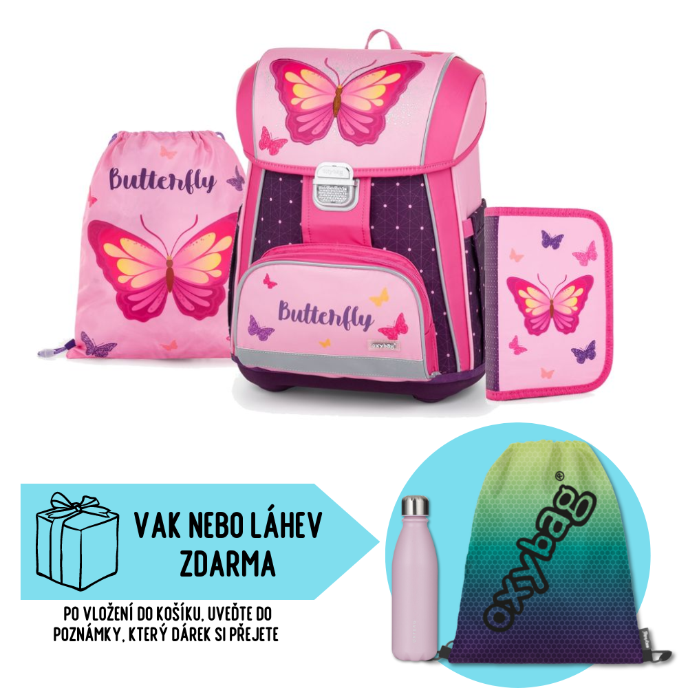 Set 3dílný Premium Motýl Pink