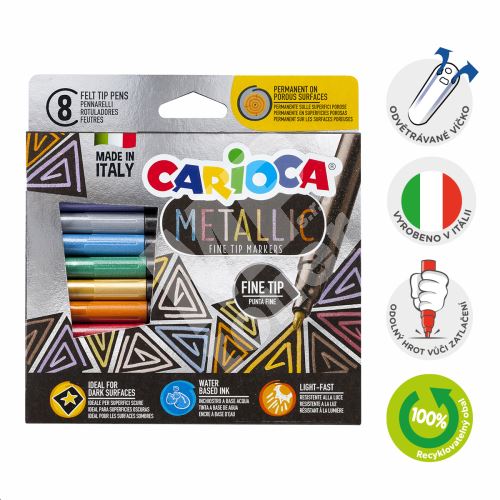 Fixy Carioca Metallic, tenký hrot, 8 barev 1