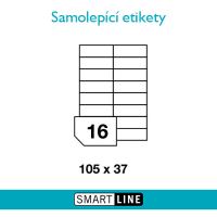 Samolepící bílé etikety Smart Line A4 105 x 37 mm 100 archů Samolepící bílé etikety Smart Line A4 105 x 37 mm 100 archů
