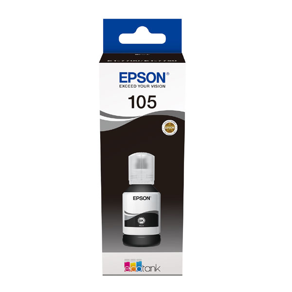 Inkoustová cartridge Epson C13T00Q140, EcoTank ET-7700, ET-7750, black, 105, originál
