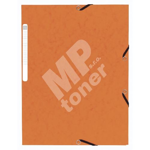 Exacompta spisové desky s gumičkou a štítkem, A4 maxi, prešpán, oranžová 1